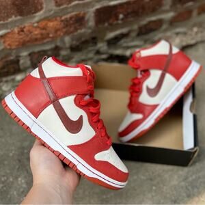 NEW Nike Dunk High LXX Cinnabar Sneakers Womens Size 7 Mars Stone Sail White